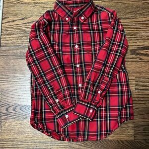 Crewcuts plaid tartan button up size 6-7